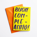 Buon Compleanno - Birthday Card in Italian (Colour: Yellow-Blue)