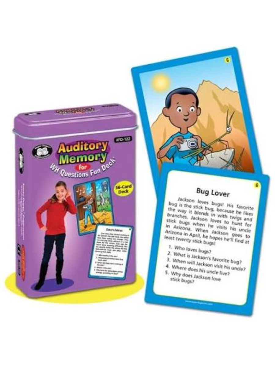 9781607230823(1) Fun Deck Cards - Auditory Memory for WH Questions - Image 1